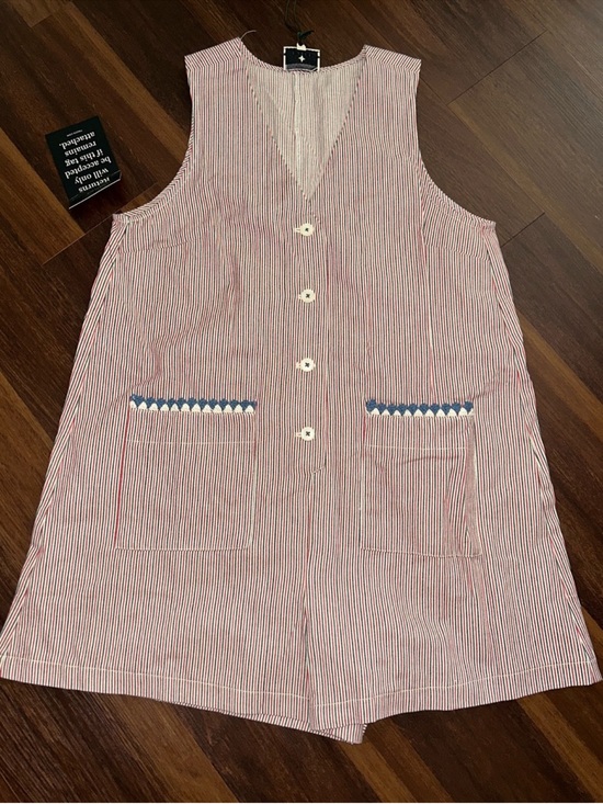 Tuckernuck Pants - Tuckernuck red blue white striped myla romper. New!  Medium